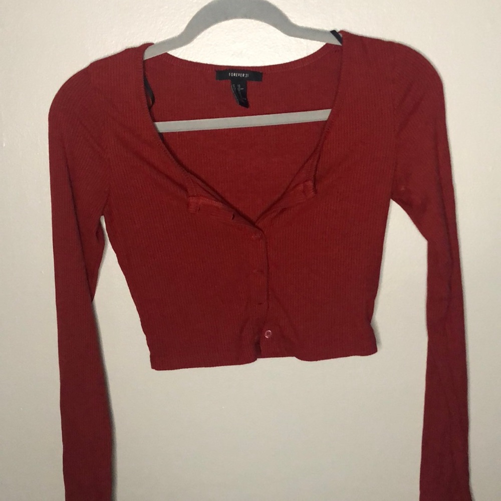 button down crop top